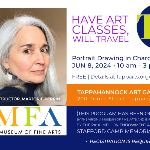 JUN 8 – 10am to 3pm | Portrait Drawing in Charcoal with Marjorie Perrin